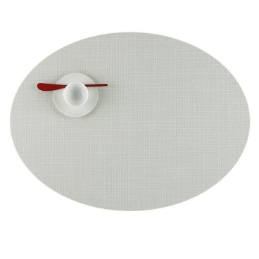 chilewich Mini Basketweave Oval Platzset, gewebtes Vinyl aus TerraStrand. Sandstone - Bild-Darstellung des Produktes 1