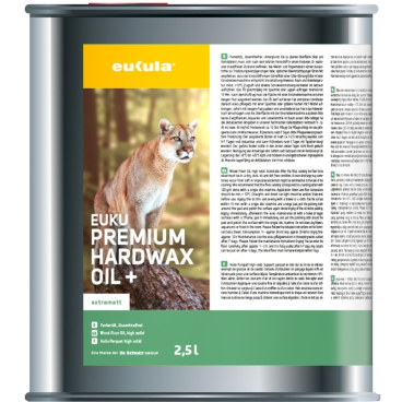 eukula® euku premium hardwax oil+ Pflegeöl, extramatt 2,5 l - Dose - Bild-Darstellung des Produktes 1