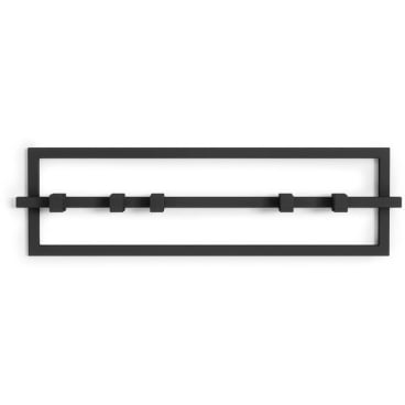 Umbra Cubiko Wandgarderobe, 5 bewegliche Haken, schwarz, Pappelholz. 53 x 6 x 15 cm, Schwarz, 5 Haken - Bild-Darstellung des Produktes 1