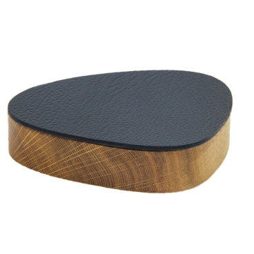 Lind DNA Wood Box & Lid Curve Oak – Holzkiste mit Deckel aus Eiche, Deckel aus recyceltem Leder, lebensmittelecht, in verschiedenen Größen erhältlich, nicht für die Spülmaschine geeignet. nature/ black - Bild-Darstellung des Produktes 1