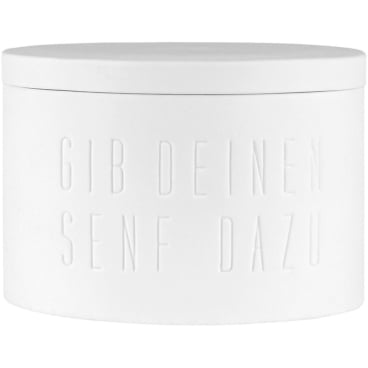 räder Heimatliebe Senftopf „Gib deinen Senf dazu“– Porzellan, spülmaschinen- und mikrowellengeeignet. weiß - Bild-Darstellung des Produktes 1