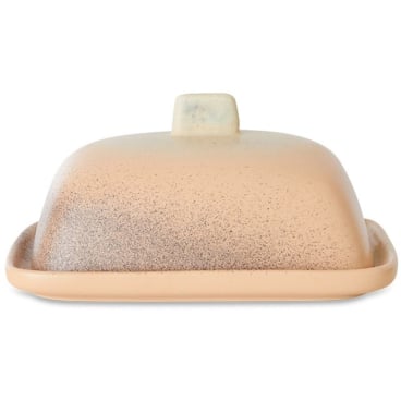 HK living 70's Keramik Butterdose aus Steingut, rosa mit Effekt-Glasur, spülmaschinengeeignet. breeze - Bild-Darstellung des Produktes 1