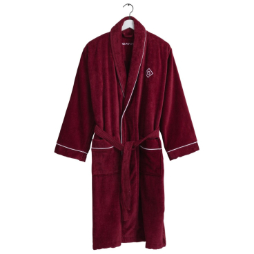 GANT Organic Icon G Robe – Bio-Bademantel in feinster Velours-Qualität aus Bio-Baumwolle, kuschelig weich und saugstark. XS - Bild-Darstellung des Produktes 1