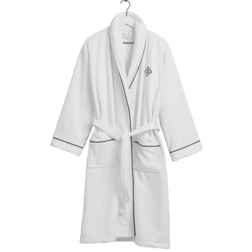GANT Organic Icon G Robe – Bio-Bademantel in feinster Velours-Qualität aus Bio-Baumwolle, kuschelig weich und saugstark. XS - Bild-Darstellung des Produktes 1