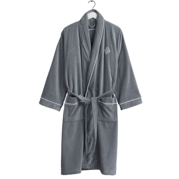 GANT Organic Icon G Robe – Bio-Bademantel in feinster Velours-Qualität aus Bio-Baumwolle, kuschelig weich und saugstark. S - Bild-Darstellung des Produktes 1