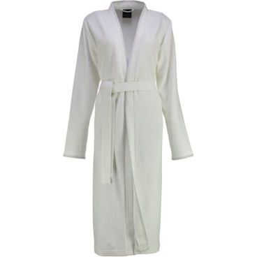 Cawö Lago 812 Damen-Kimono mit Schalkragen, 100% Baumwolle, Weiß, Rückenlänge 110 cm. 32/34 (XS) - Bild-Darstellung des Produktes 1