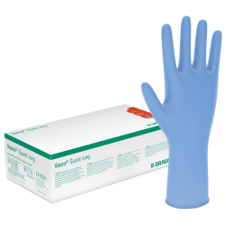 B. Braun Deutschland GmbH & Co.KG B. Braun Vasco® Guard long Nitril-Untersuchungshandschuh, Puder- und latexfrei, nicht steril, extra lang, 1 Karton = 10 Packungen, Größe XL 9205542