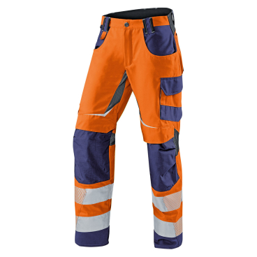 Kübler Warnschutz-Sommerhose REFLECTIQ – leicht, belüftet, CORDURA-verstärkt, EN ISO 20471 Kl. 2 Farbe: orange/marine, Größe: 48 - Bild-Darstellung des Produktes 1