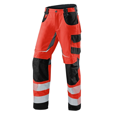 Kübler REFLECTIQ Warnschutz-Sommerhose – leicht 230 g/m², Warnschutzklasse 2, CORDURA-kniestark Farbe: rot/schwarz, Größe: 94 - Bild-Darstellung des Produktes 1