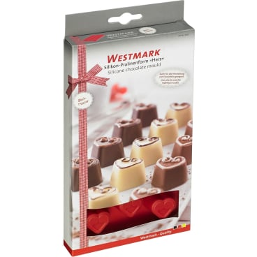 WESTMARK Herz Silikon-Pralinenform, rot – Größe: 12,0 x 22,0 x 1,9 cm