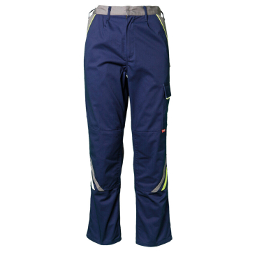 Planam Bundhose VISLINE – High-Vis Einsätze, 65% Polyester/35% Baumwolle, blau/gelb, Größe 114 Farbe: marine/gelb/zink, Größe: 114 - Bild-Darstellung des Produktes 1