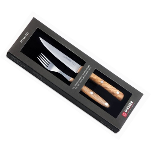 Giesser Steakbesteck mit Olivenholzgriffen