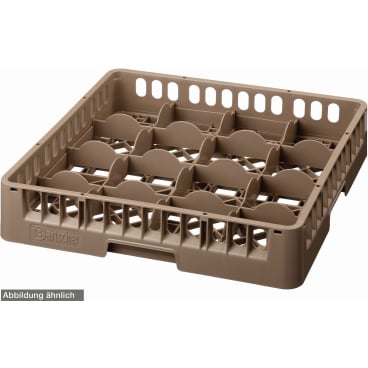 Bartscher Gläserkorb, 16 Fächer, braun Abmessung: 500 x 500 x 142 mm - Bild-Darstellung des Produktes 1