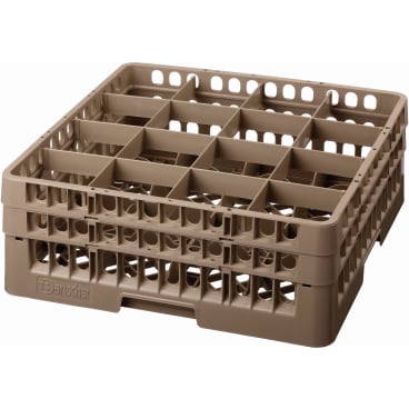 Bartscher Gläserkorb, 16 Fächer, braun Abmessung: 500 x 500 x 183 mm - Bild-Darstellung des Produktes 1