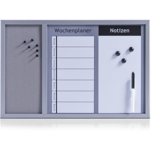 Zeller Kombitafel 3-in1, 60 x 40 cm, grau