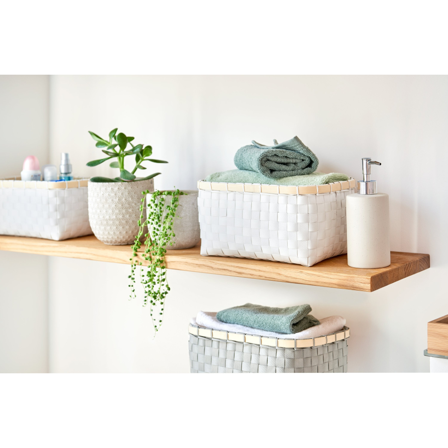 Zeller Bamboo Aufbewahrungskorb Grau Material Kunststoff Bambus