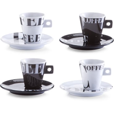Zeller Coffee style Espresso-Set, 8-teilig Material: Porzellan, schwarz/weiß, 50 ml kaufen