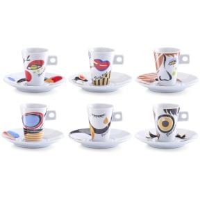 Zeller Faces Espresso-Set, 12-teilig – Material: Porzellan, 50 ml