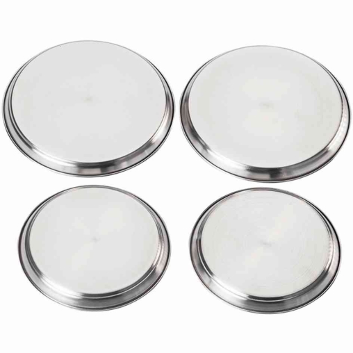 KRÜGER Herdabdeckplatten – 4er Set Edelstahl