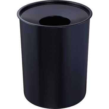 Zwingo Sicherheitspapierkorb aus Stahl, mit Löschkopf, 20 Liter Maße: 28 x 28 x 34,5 cm, schwarz - Bild-Darstellung des Produktes 1