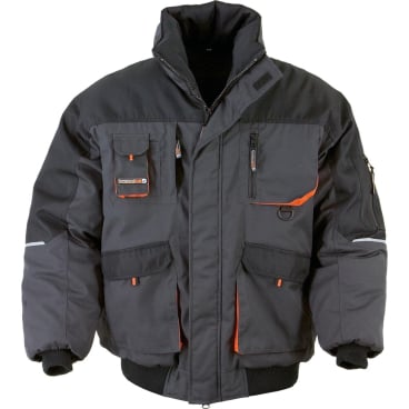 terratrend Pilotenjacke Grau/Orange, Unisex XXL, 65% Polyester/35% Baumwolle. XXL - Bild-Darstellung des Produktes 1