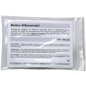Söhngen Baldur-Silberwindel Rettungsdecke Maße: 1 m x 80 cm - Bild-Darstellung des Produktes 1
