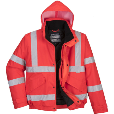 Portwest Warnschutz Pilotenjacke S463 – gefüttert, wasserdicht (ca. 15.000 mm), EN ISO 20471 Klasse 3 Farbe: rot, Größe: XL - Bild-Darstellung des Produktes 1