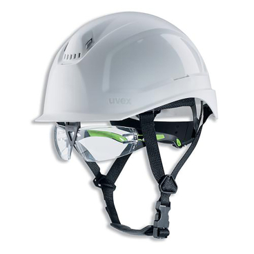 uvex Schutzhelm pheos S-KR IES - robuster Arbeitshelm mit optimalem Schutz und Komfort für Bau- und Industrieeinsatz. mit Brille - Bild-Darstellung des Produktes 1