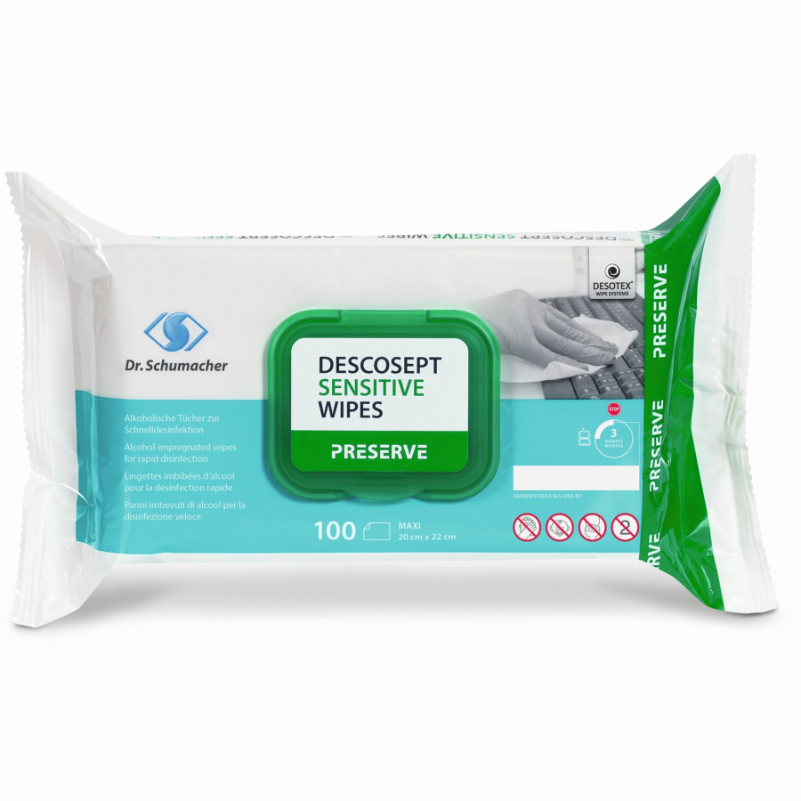 Dr. Schumacher Descosept Sensitive Wipes Desinfektionstücher, 1 Packung