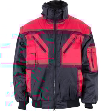 Kübler Workwear Pilotenjacke – strapazierfähige Arbeitsjacke für Profis. schwarz/rot - Bild-Darstellung des Produktes 1