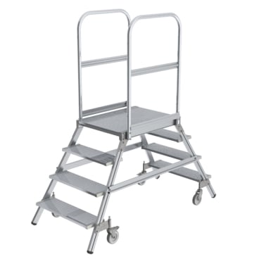 MUNK Podestleiter fahrbar Aluminium geriffelt 2x4 Stufen 1 Stück - Bild-Darstellung des Produktes 1