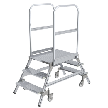 MUNK Podestleiter fahrbar Aluminium geriffelt 2x3 Stufen 1 Stück - Bild-Darstellung des Produktes 1