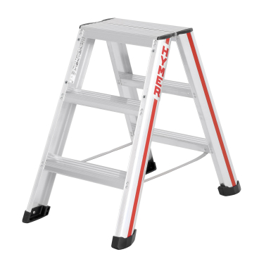 Hymer Stufenstehleiter mit vernieteten Leiterschuhen 2x3 Stufen 1 Stück - Bild-Darstellung des Produktes 1