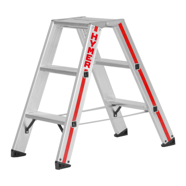 Hymer Stufenstehleiter mit Alu-Druckguss Gelenk 2x3 Stufen 1 Stück - Bild-Darstellung des Produktes 1