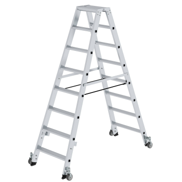 MUNK Stehleiter beidseitig begehbar mit Rollen 2x8 Stufen 1 Stück - Bild-Darstellung des Produktes 1