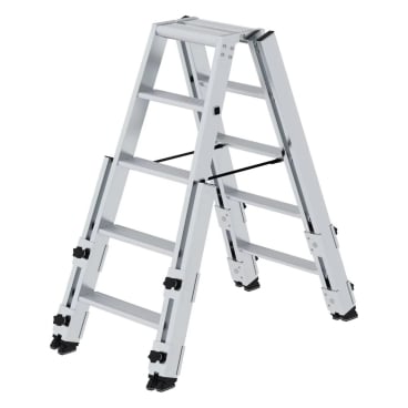 MUNK Stufen- Stehleiter treppengängig beidseitig begehbar 2x5 Stufen 1 Stück - Bild-Darstellung des Produktes 1