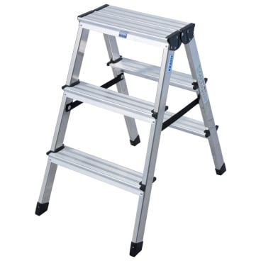 Krause Alu-Stufenstehleiter Dopplo , beidseitig begehbar, 2 x 4 Stufen Krause Alu-Stufenstehleiter Dopplo , beidseitig begehbar, 2 x 4 Stufen - Bild-Darstellung des Produktes 1