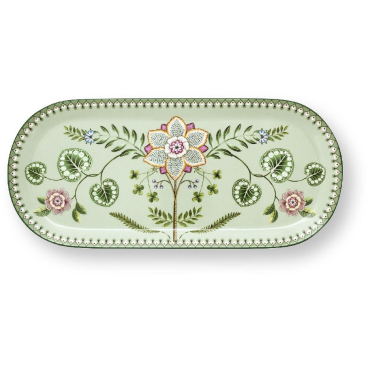 Pip Studio Lily & Lotus Tortenteller, Porzellan, 33,3 x 15,5 cm, grün 33,3x15,5 cm - Bild-Darstellung des Produktes 1