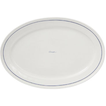 Lexington Porzellan Servierplatte oval – Seilstruktur, handbemalte Bordüren white-dark blue - Bild-Darstellung des Produktes 1