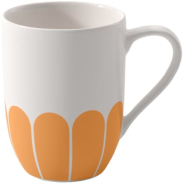 Villeroy & Boch Fleur Soleil Henkelbecher, 290 ml Porzellan, Orange, Made in Germany Orange - Bild-Darstellung des Produktes 1