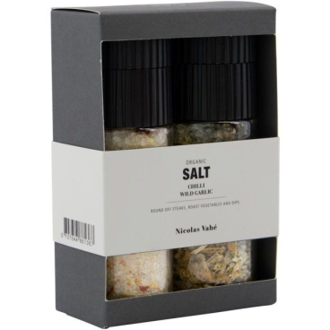 Nicolas Vahé Gewürz- & Geschenkset – Bio Chilli Salt & Wild Garlic (120 g + 80 g) transparent - Bild-Darstellung des Produktes 1