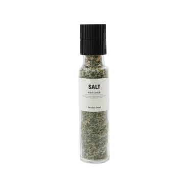 Nicolas Vahé Wild Garlic Meersalz-Streuer mit integrierter Mühle, Glas, schwarz schwarz - Bild-Darstellung des Produktes 1