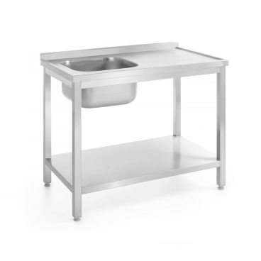 Waschtisch mit Ablage - verschraubt, Tiefe 700 mm, HENDI, Profi Line, Links, 1000x700x(H)850mm 812945 - Bild-Darstellung des Produktes 1