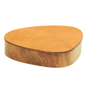 Lind DNA Wood Box & Lid Curve Oak – Holzkiste mit Deckel aus Eiche, Deckel aus recyceltem Leder, lebensmittelecht, in verschiedenen Größen erhältlich, nicht für die Spülmaschine geeignet. nature/ nature - Bild-Darstellung des Produktes 1
