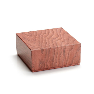 Applicata A Tribute to Wood Aufbewahrungsbox – 20 x 20 x 9,5 cm, holzinspiriertes Muster, gefertigt aus recycelten Materialien. rot - Bild-Darstellung des Produktes 1
