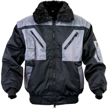 Kübler Workwear Pilotenjacke, Unisex, Schwarz‑Grau, 60% Baumwolle / 40% Polyester. 3XL - Bild-Darstellung des Produktes 1