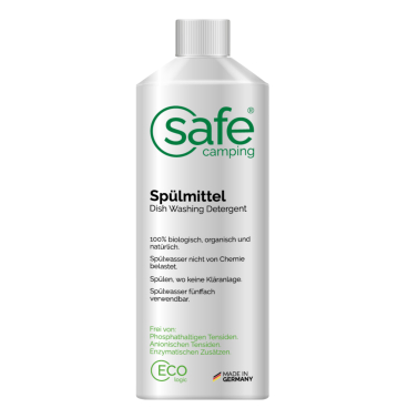 SAFE CAMPING Spülmittel, entfernt selbst starke Verschmutzungen, 100% biologisch 1000 mL - Bild-Darstellung des Produktes 1
