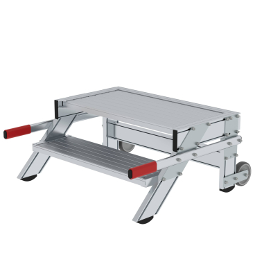 MUNK Arbeitspodest fahrbar Aluminium geriffelt 800mm Stufenbreite 2 Stufen 1 Stück - Bild-Darstellung des Produktes 1