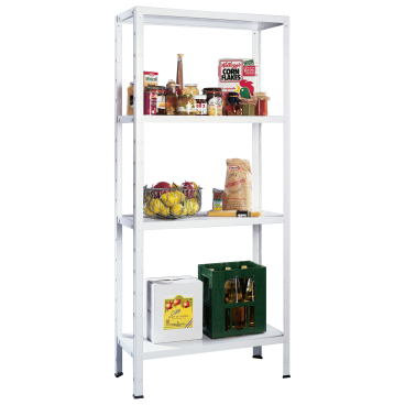 Schulte Fachbodenregal 1000x1800x400mm in sonderweiß mit 4 Böden aus Metall 65kg Fachlast 1 Stück - Bild-Darstellung des Produktes 1