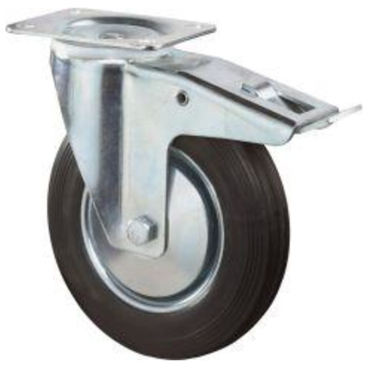 BS-Rollen Lenkrolle fest 160 mm Lg.RStahlbl verzinkt Gummirad BS-Rollen Lenkrolle fest 160 mm Lg.RStahlbl verzinkt Gummirad - Bild-Darstellung des Produktes 1